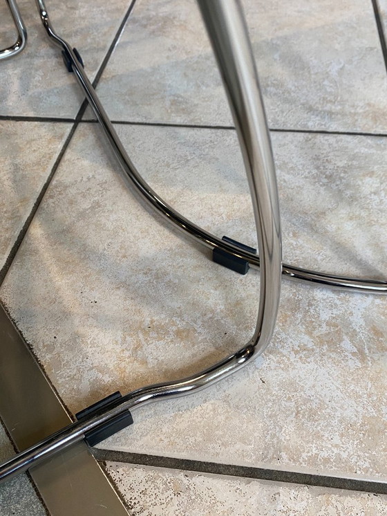 Image 1 of Set di 4 poltrone Linda di Arrben, pelle color cammello, struttura in acciaio cromato, vintage anni '80