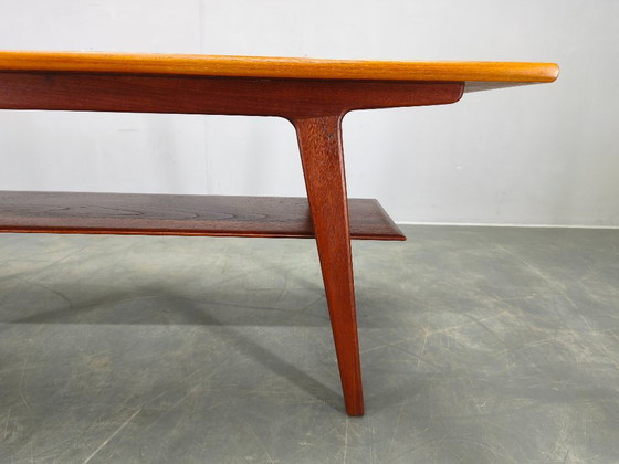 Image 1 of Danish Mid Century Teak Coffee Table with Shelf, 1960s