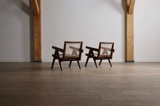 Fauteuils de salon Pierre Jeanneret PJ-SI-29-A en teck et rotin, années 1950 – Wood, Vintage (photo 11 of 16)