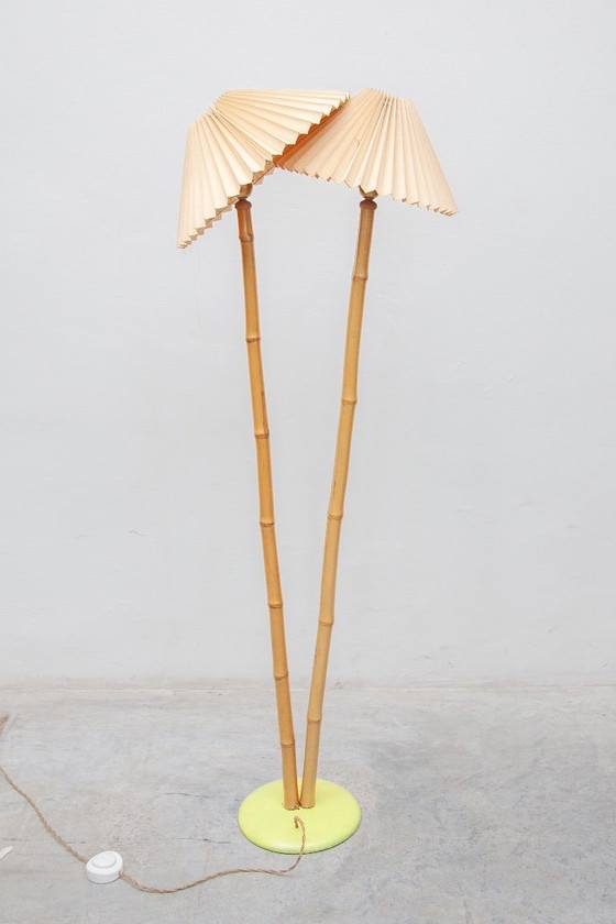 Image 1 of Lampadaire en bambou français des années 1950