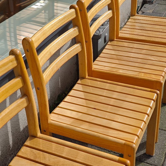 Image 1 of Set of 4 vintage beech wood dining chairs