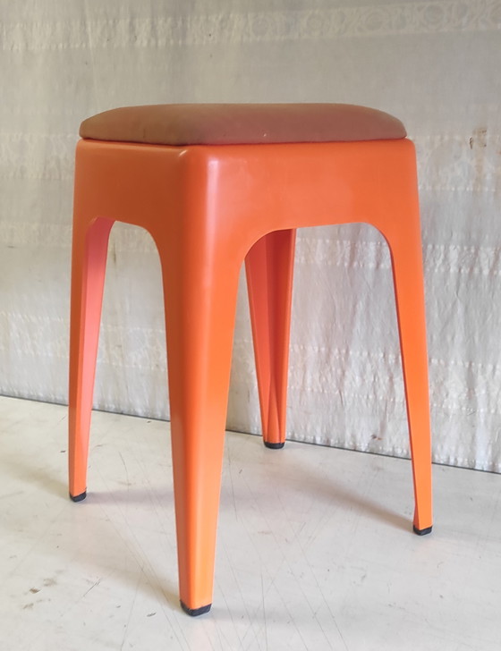 Image 1 of Vintage orange stool by Ami (France) - 1960s/70s