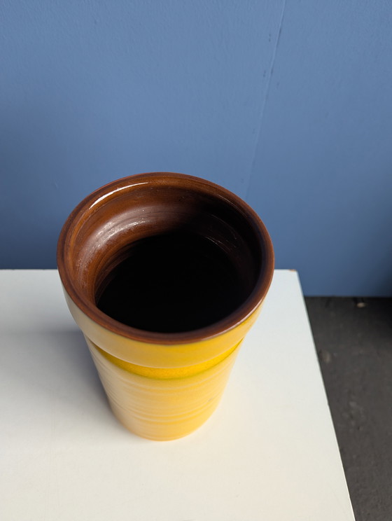 Image 1 of Vintage ceramic vase - ochre yellow