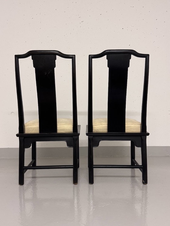 Image 1 of 🥢 Design-Rarität: Exklusives Set (4x) „Chin Hua“ Esszimmerstühle von Raymond Sobota für Century Furniture (Mid-Century)