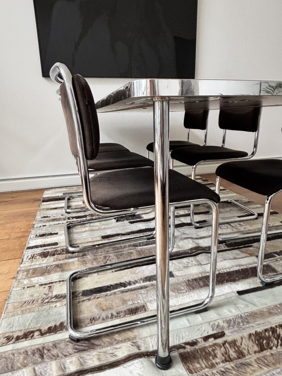 Image 1 of Complete Gispen vintage design '07 table + 6 chairs