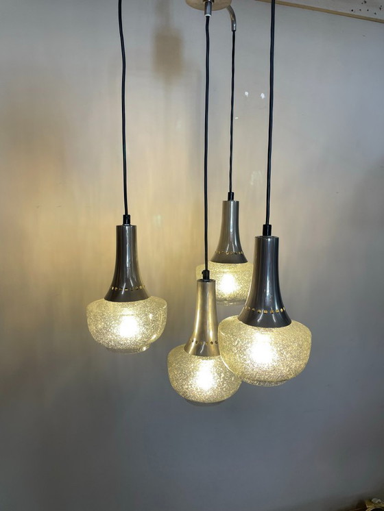 Image 1 of Suspension vintage unique RAAK Amsterdam – verre à bulles d'air, années 1960