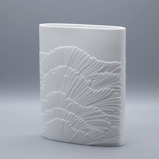 Rare Rosenthal Rosamunde Nairac Bisque Porcelain Anemone Vase OP Art H 23 cm