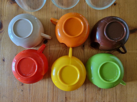 Set van 6 theeglazen in mid-century space age-stijl – Gemaakt in Nederland (jaren 70) – Servies, Glass (photo 5 of 7)