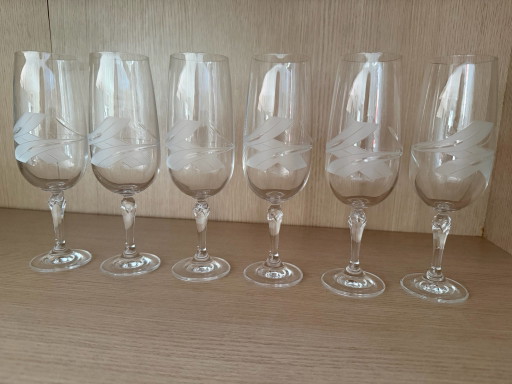 Boheems kristal, 40-delig glasservies, zie foto’s 