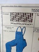 Manifesto scolastico Rossignol "Tessuti e abbigliamento"
