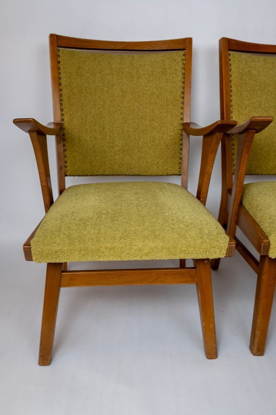 Image 1 of Ensemble de 2 fauteuils des années 1950 avec revêtement vert