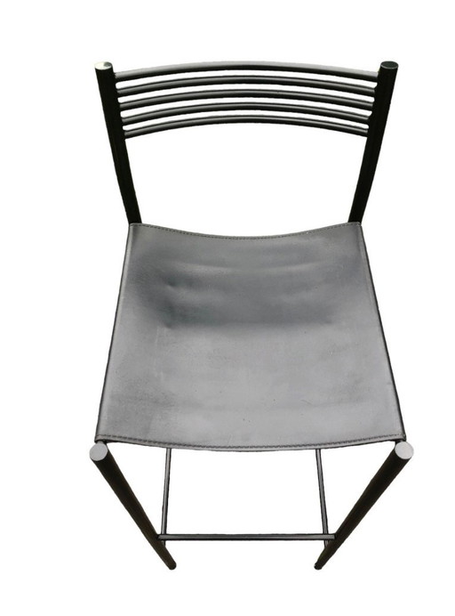 2x Peter Maly für Ligne Roset Hochstühle Modell Quartz Barhocker Leder France