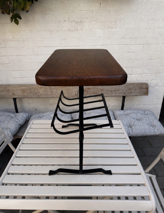 Vintage side table with magazine rack | Restored – Wood, Iron (photo 3 of 5)