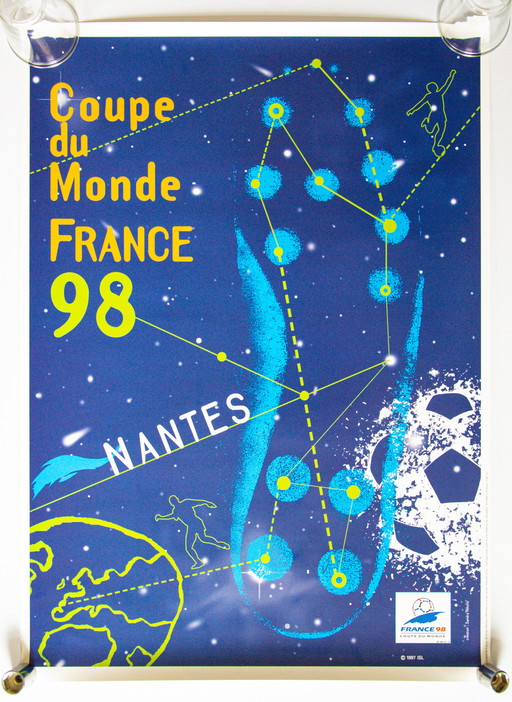 Original Vintage Poster World Cup 98 France Nantes / 70 x 50 cm / With Original Packaging