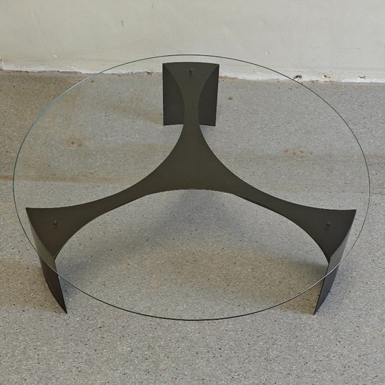 Image 1 of Vintage space age coffee table glass metal