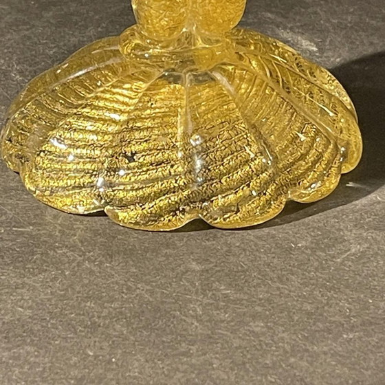 Murano Candleholder in Golden Glitter Glass by Ercole Barovier & Toso, 1950s – Candle holders (photo 15 of 17)