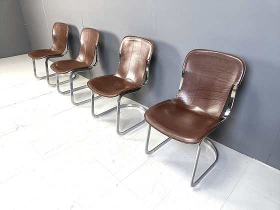 Image 1 of Chaises de salle à manger vintage par Willy Rizzo pour Cidue, ensemble de 4, 1970S