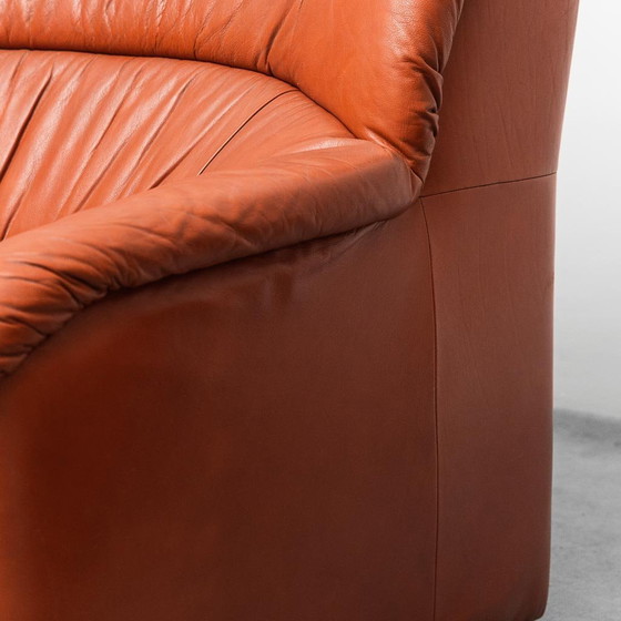 Image 1 of COPPIA DI POLTRONE VINTAGE IN PELLE ARANCIO ANNI ’70 MODERNARIATO