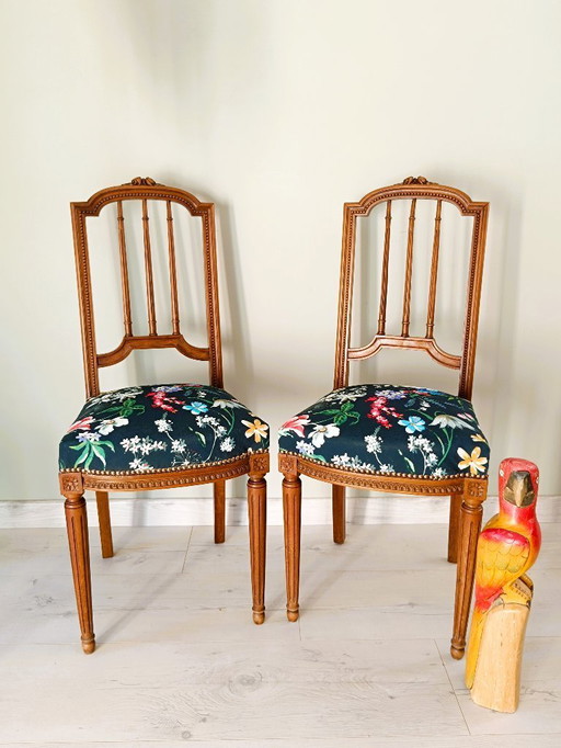 Pair of Louis XVI style NapoleonIII chairs