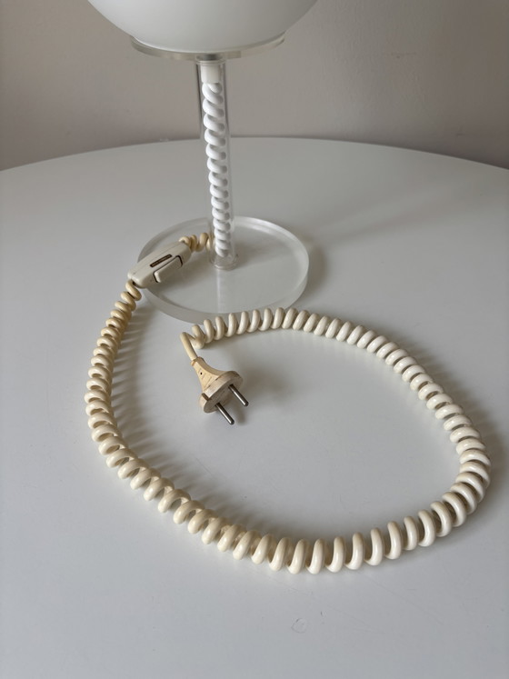 Harco Loor Table Desk Lamp With Perspex Frame & Glass Bowl, 1960s – Table lamps, Plastic (photo 10 of 11)