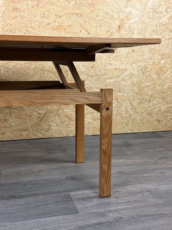 Tavolino da caffè o tavolo da pranzo regolabile in rovere, design danese anni '60 '70 – Tavolini da caffè (photo 15 of 21)