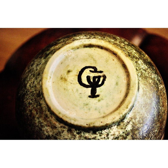 Image 1 of Vintage ceramic vase by René and Madeleine de Valence for La grange aux potiers, 1950s