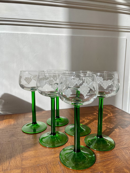 Set of 6 Alsatian glasses