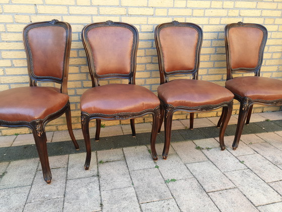 Image 1 of 4 chaises de salle à manger Louie Seize