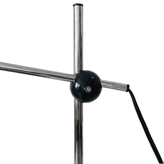 Image 1 of Vintage Space Age Dijkstra Table Lamp Chrome-Plated Grey Plexiglass 1970s