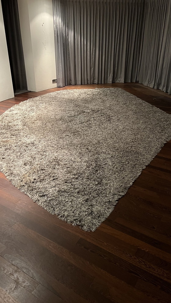 Image 1 of Tappeto 526x351 Kinast grigio misto lino beige bianco antracite