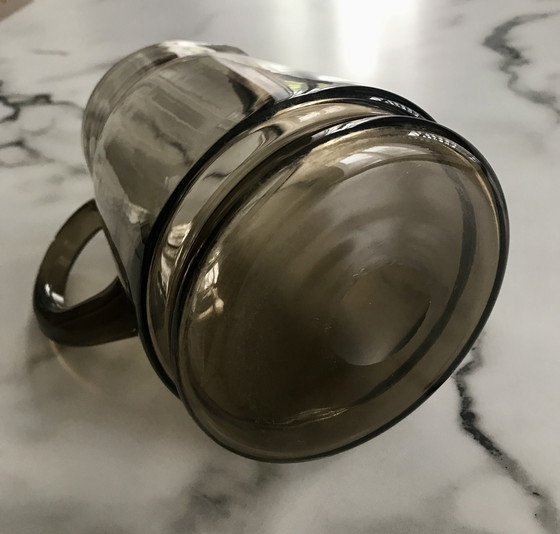 Image 1 of Vintage kan van gerookt glas uit de jaren 70