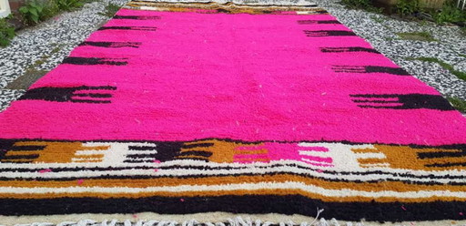 Hand-knotted Berber wool rug 266x161cm