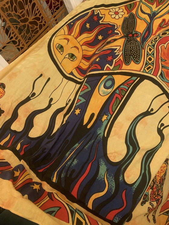 Psychedelische Indiase Wanddecoratie 210x234 cm, Katoen, Meerdere kleuren (foto 12 van 14)