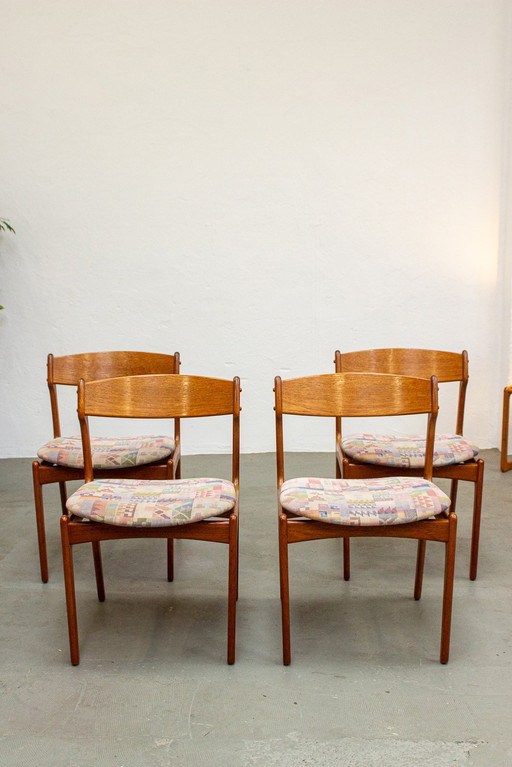 4X Erik Buch Stühle Vintage Teak