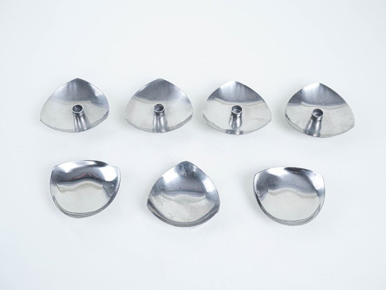 Image 1 of Set aus Stahlkerzenständern, dänisches Design, 1970er Jahre, hergestellt in Dänemark