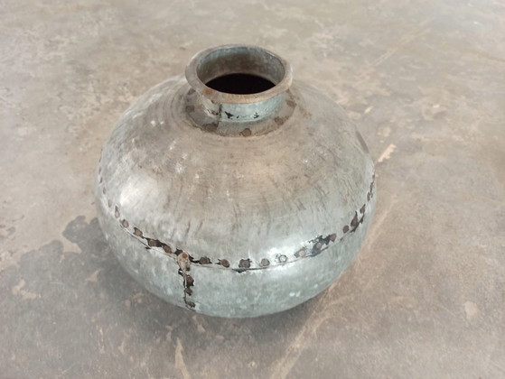 Image 1 of 2 X vintage metal jugs vases