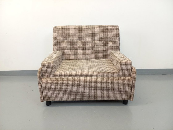 Image 1 of Large vintage armchair upholstered in wool fabric from the 1970s