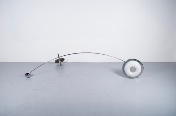 Image 1 of Large adjustable pendant light from the 1970s, chrome-plated steel, Perspex, Italy, FILVEM-VOGHERA, publisher