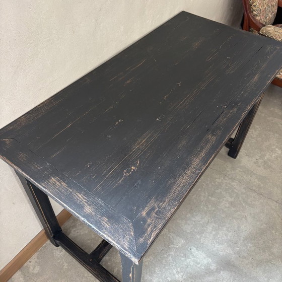 Image 1 of Black table with 2 drawers
