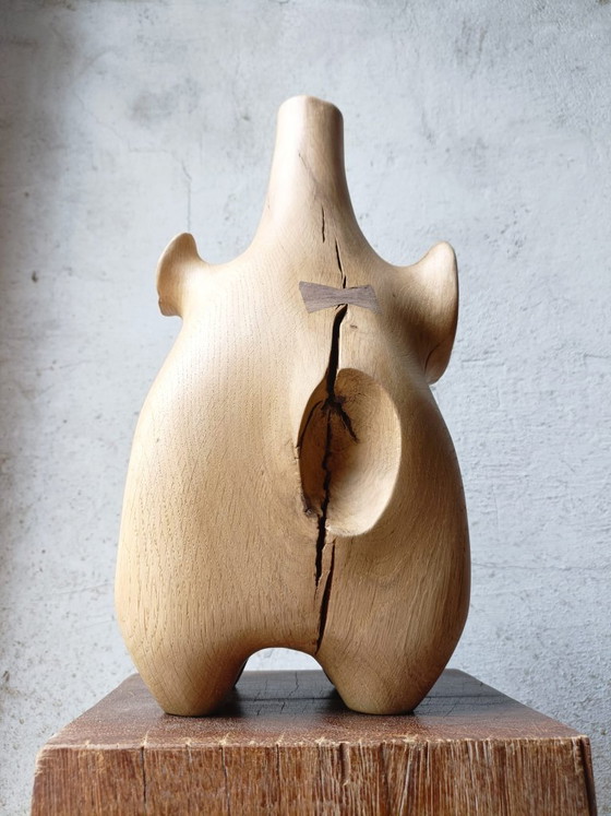 Grande Vaso / Scultura in Rovere Massiccio Intagliato – Sculture, Wood (photo 8 of 11)
