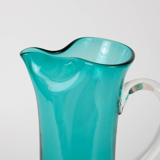 Jarra de cristal turquesa portuguesa de la década de 1960 – Vasos y jarras, Glass (photo 14 of 15)