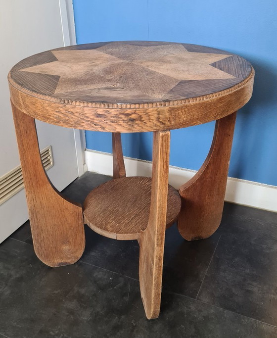 Image 1 of Amsterdam School style side table with star-shaped top
