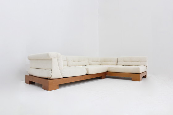 Image 1 of Vintage Roche Bobois Mah Jong sofa beige linen Hans Hopfer