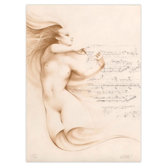 Image 1 of Gérard DARAN Partition (ocre) Signed lithograph 1990
