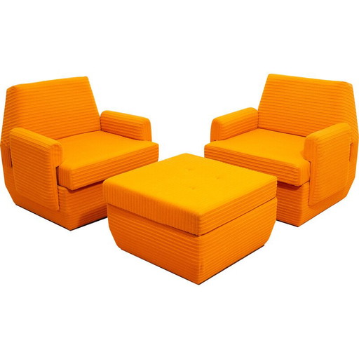 Vintage foam and polystyrene living room set for Jitona, Czechoslovakia 1970