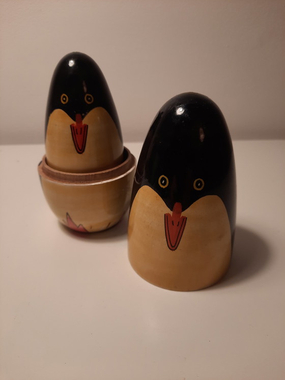 Image 1 of Poupées russes pingouins vintage