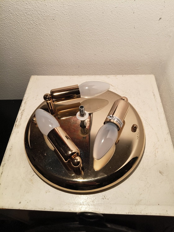 Image 1 of Vintage design modernist glazen bloemen Murano plafonnière toegeschreven aan Barovier et Toso