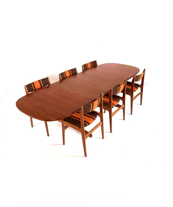Vintage XL verlengbare Deense teakhouten eettafel ‘60 – Tavoli da pranzo, Wood (photo 12 of 15)