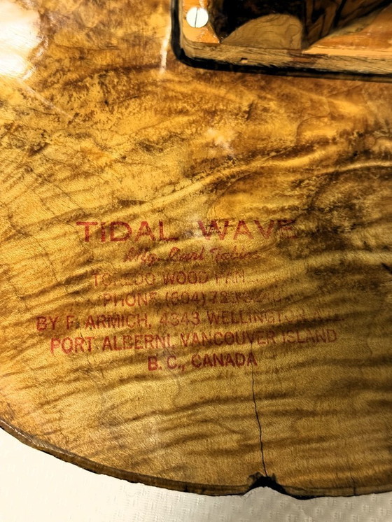 Image 1 of Frank Armich large tree trunk coffee table Canada 1970's