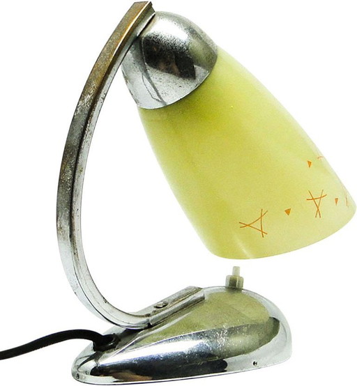 Bedside Table Lamp by J. Hurka for Napako, Former Czechoslovakia, 1960s – tafellampen, Metal, Chrome